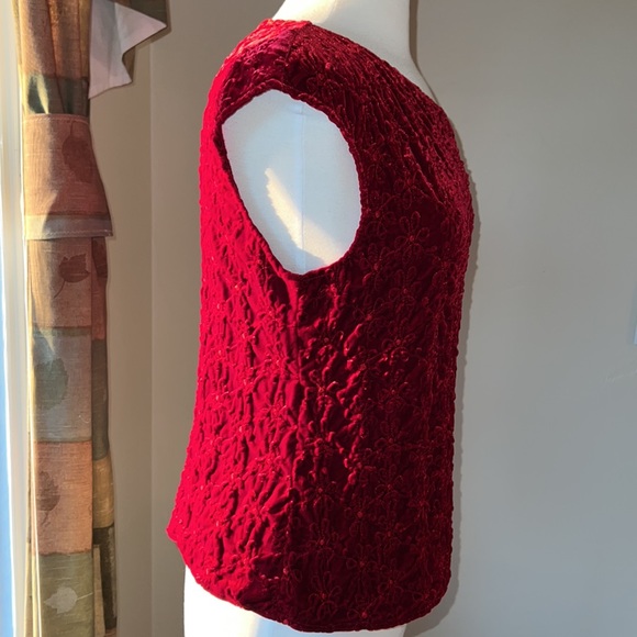 ConradC Collection Red Large Pull Over Textured Deep Wine Red - Picture 4 of 12